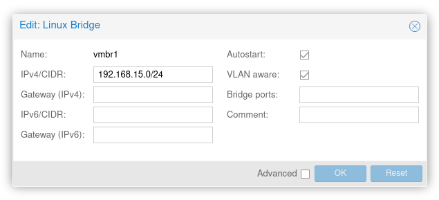 Linux bridge config